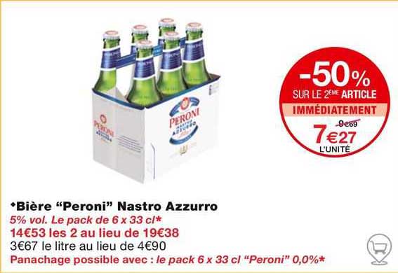 bière "peroni" nastro azzurro