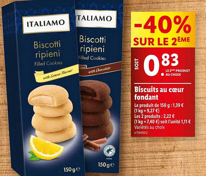 Biscuits Au Cœur Fondant Italiamo