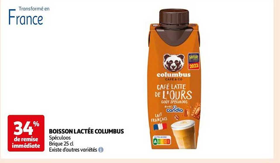 boisson lactée columbus