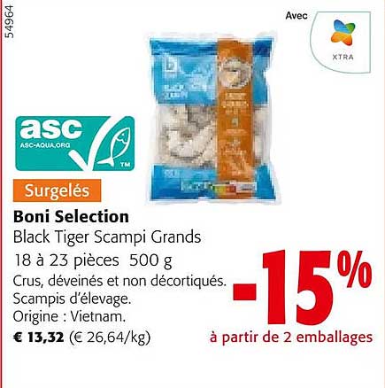 boni selection black tiger scampi grands