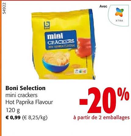 boni selection mini crackers hot paprika flavour