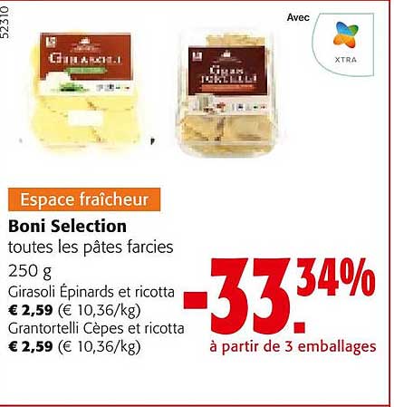 boni selection toutes les pâtes farcies