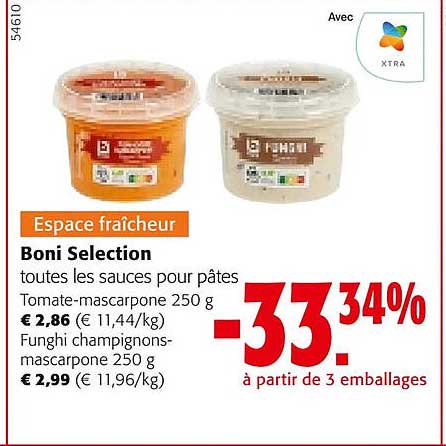 boni selection toutes les sauces pour pâtes