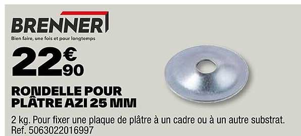 Brenner Rondelle Pour Plâtre Azi 25 Mm
