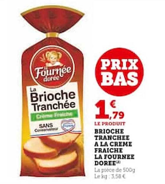 brioche tranchée à la crème fraîche la fournée dorée