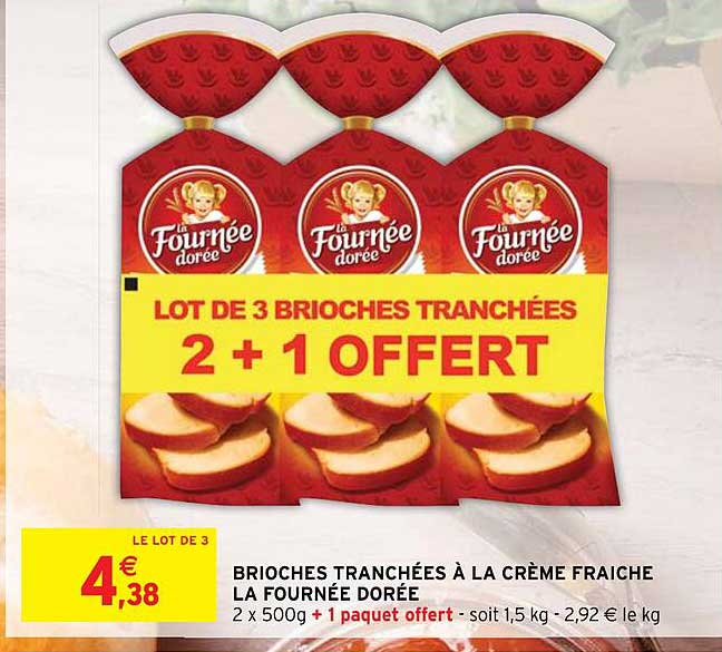 brioche tranchées à la crème fraiche la fournée dorée