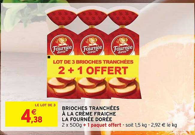 brioche tranchées à la crème fraîche la fournée dorée
