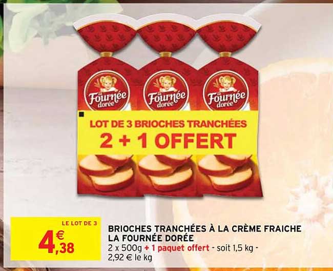 brioches tranchées à la crème france la fournée dorée