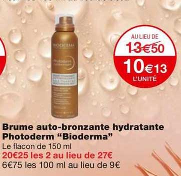 brume auto-bronzante hydratante photoderm "bioderma"