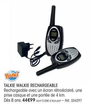 buki talkie walkie rechargeable
