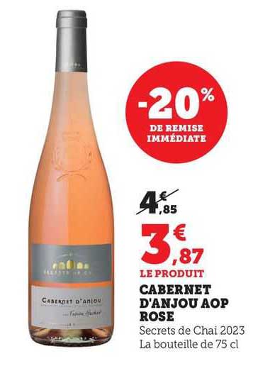 cabernet d'anjou aop rosé secrets de chai 2023