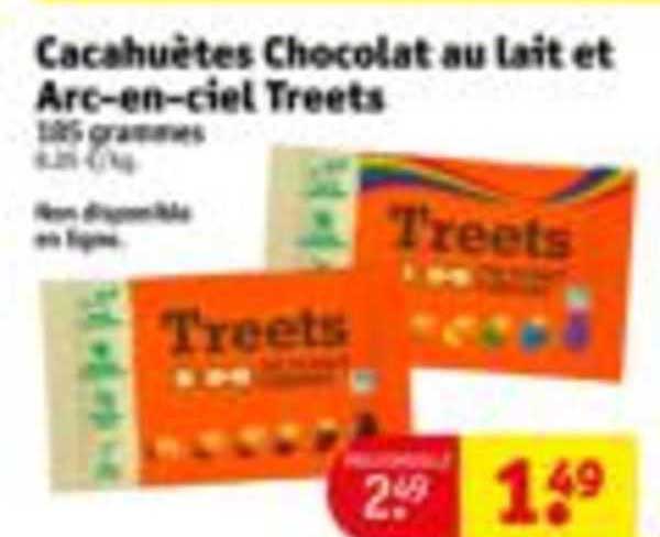 cacahuètes chocolat au lait et arc-en-ciel treets