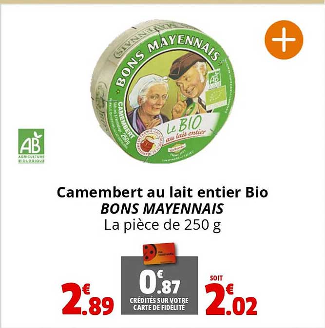 camembert au lait entier bio bons mayennais