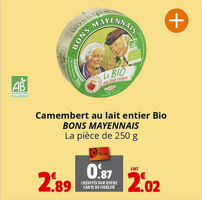 camembert au lait entier bio bons mayennais