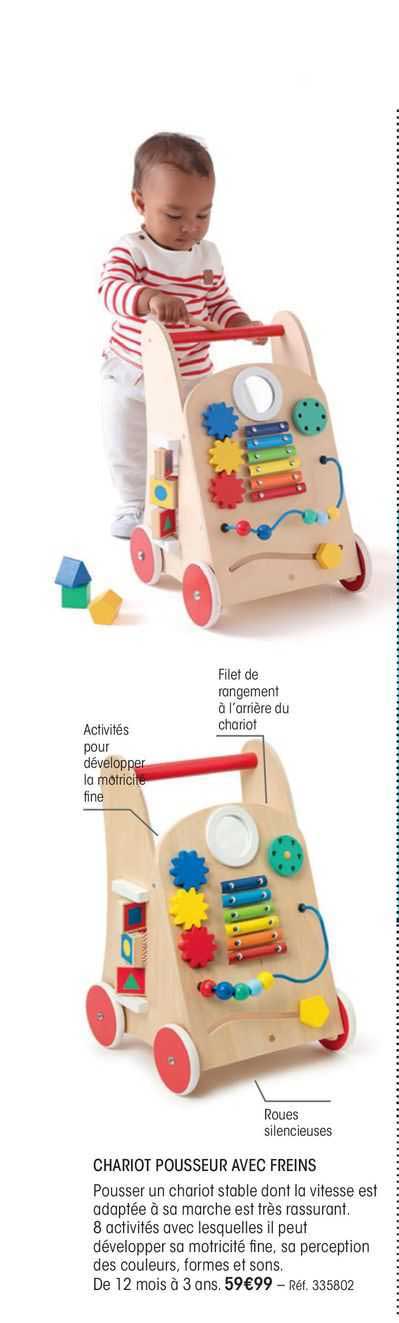 chariot pousseur avec freins