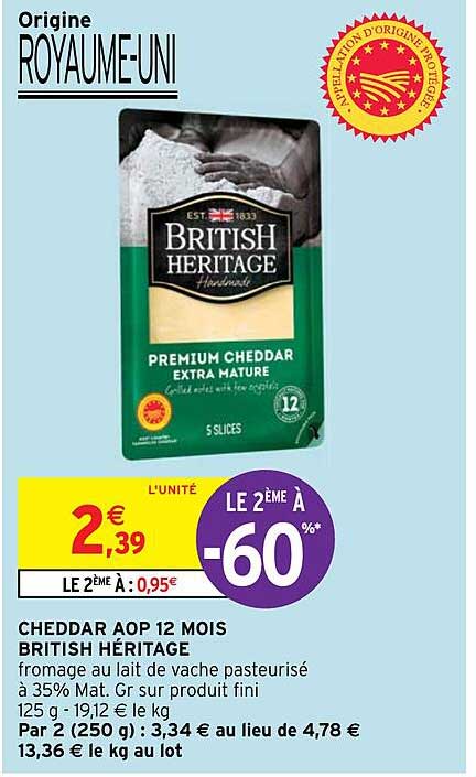 cheddar aop 12 mois british héritage