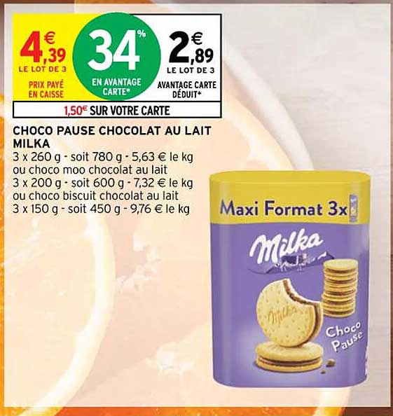 Choco Pause Chocolat Au Lait Milka