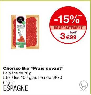 chorizo bio "frais devant"