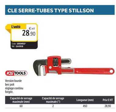 clé serre-tubes type stillson