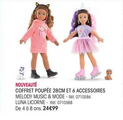 coffret poupée 28cm et 6 accessoires