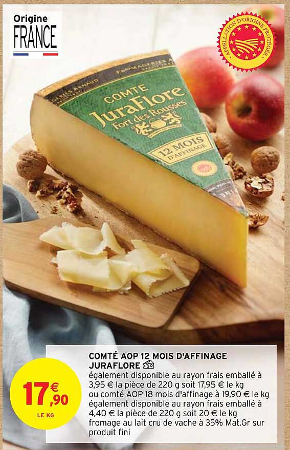 comté aop 12 mois d'affinage juraflore