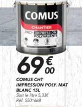 comus cht impression poly.mat blanc 15 l