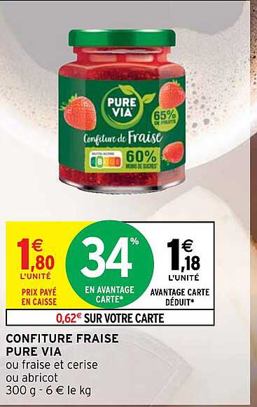 confiture fraise pure via