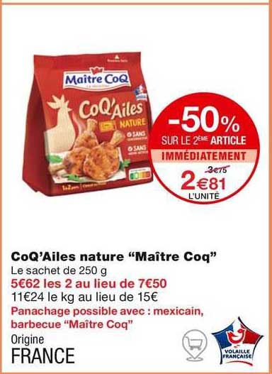 coq'ailes nature "maître coq"