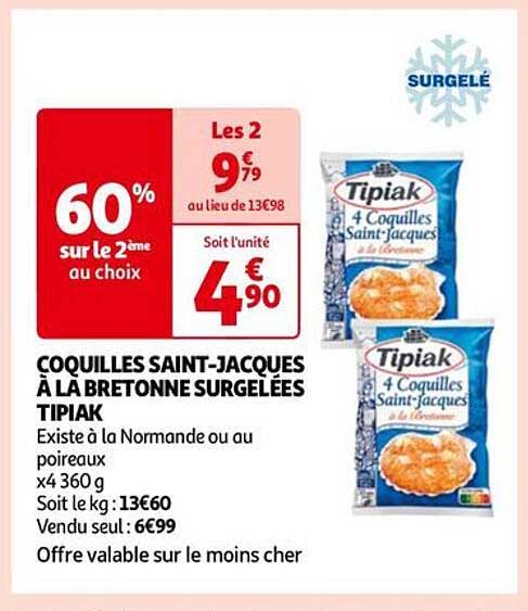 coquilles saint-jacques à la bretonne surgeles tipiak
