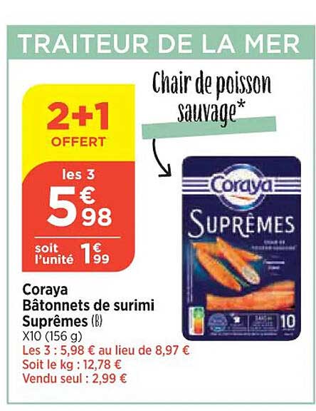 Coraya Bâtonnets De Surimi Suprêmes