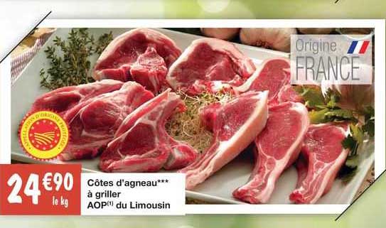 côtes d'agneau à griller aop du limousin