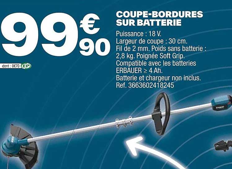 coupe-bordures sur batterie