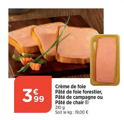 crème de foie pâté de foie forestier, pâté de campagne ou pâté de chair