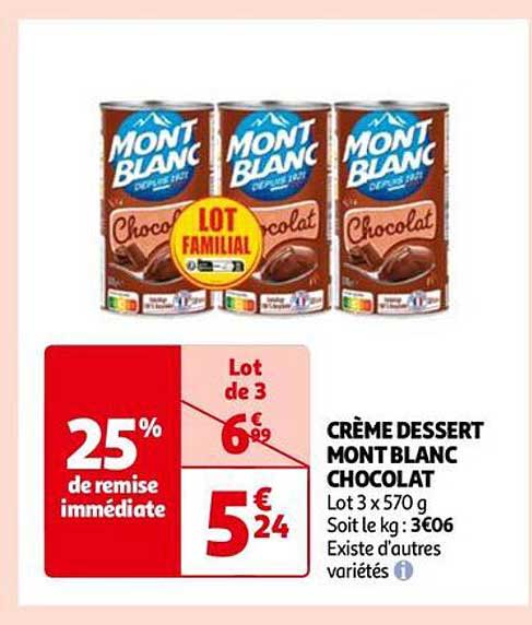 Crème Dessert Mont Blanc Chocolat