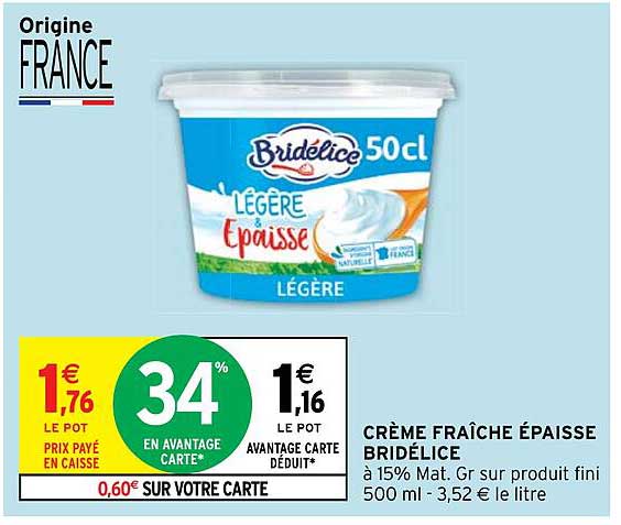Crème Fraîche épaisse Bridélice