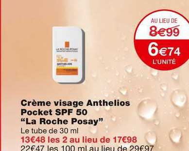 crème visage anthelios pocket spf 50 "la roche possay"