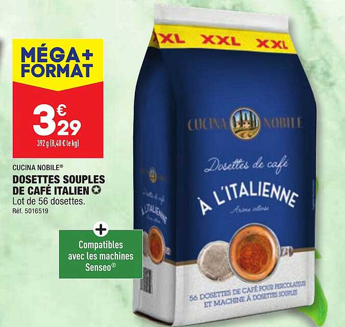 cucina nobile dosettes souples de café italien