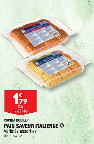 cucina nobile pain saveur italienne