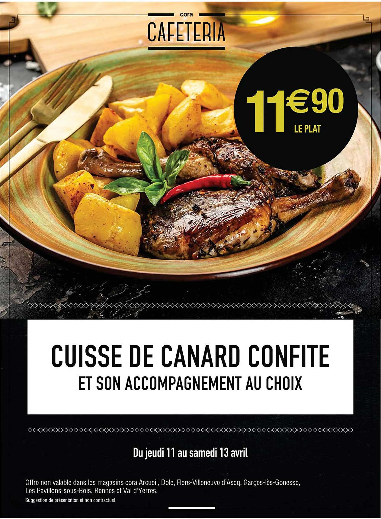 cuisse de canard confite et son accompagnement