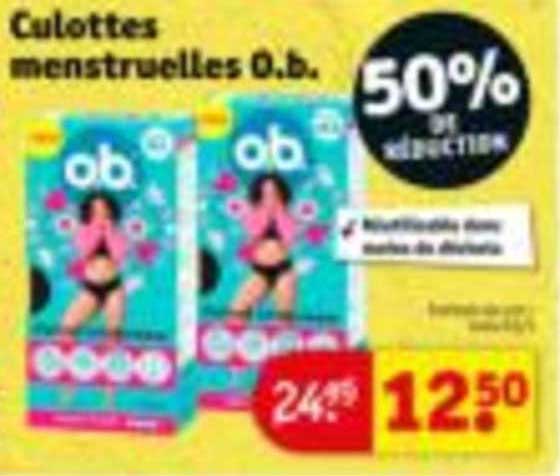culottes menstruelles o.b.