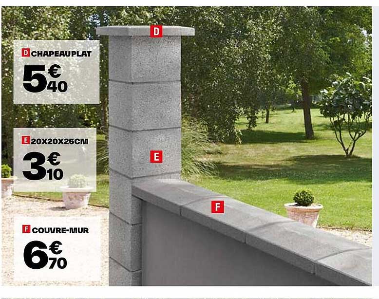 d- chapeauplat e- 20x20x25cm f- couvre-mur