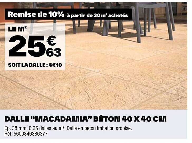 dalle "macadamia" béton 40x40 cm