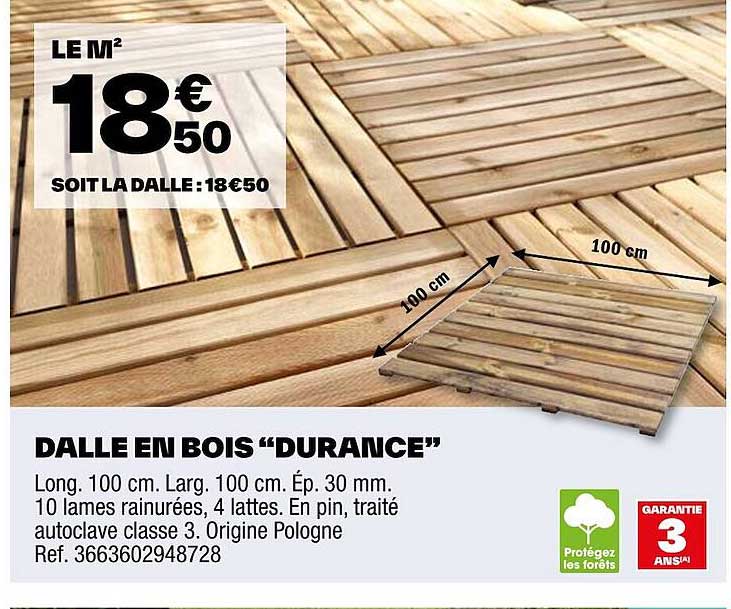 Dalle En Bois "durance"