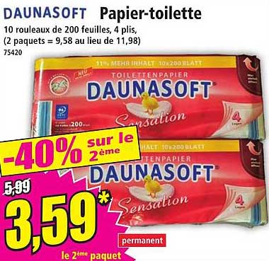 daunasoft papier-toilette