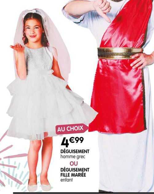 déguisement homme grec ou déguisement fille mariée enfant