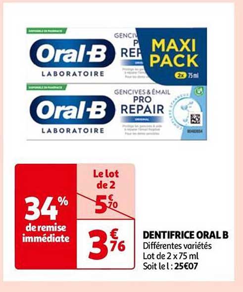 dentifrice oral b