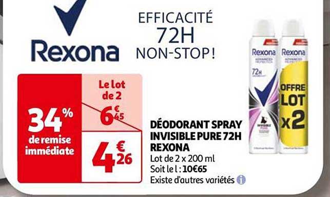 Déodorant Spray Invisible Pure 72h Rexona