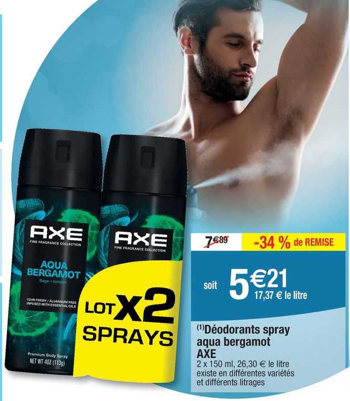 déodorante spray aqua bergamot axe