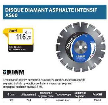 disque diamant asphalte intensif as60