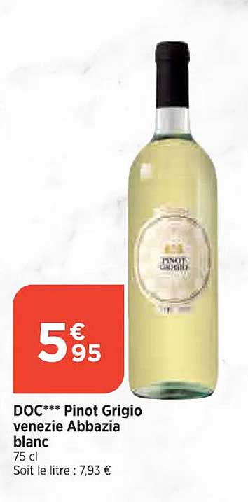 doc*** pinot grigio venezie abbazia blanc